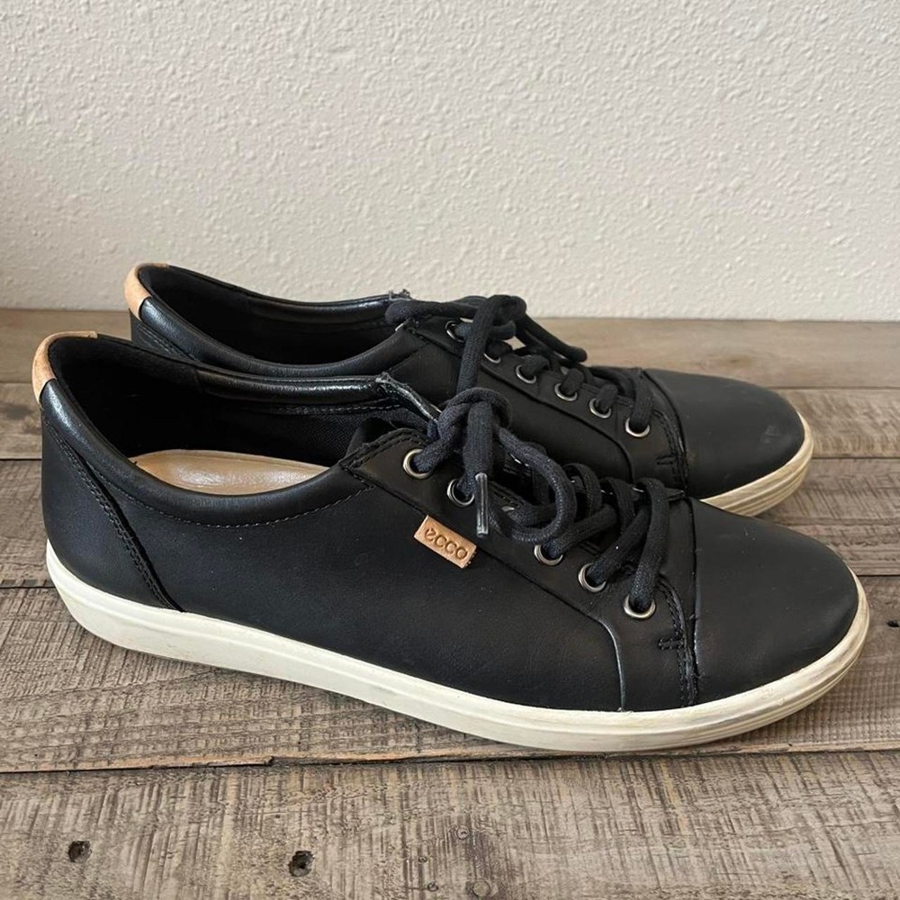 Ecco soft 7 woman's black leather low profile country club costal 10 euro 41